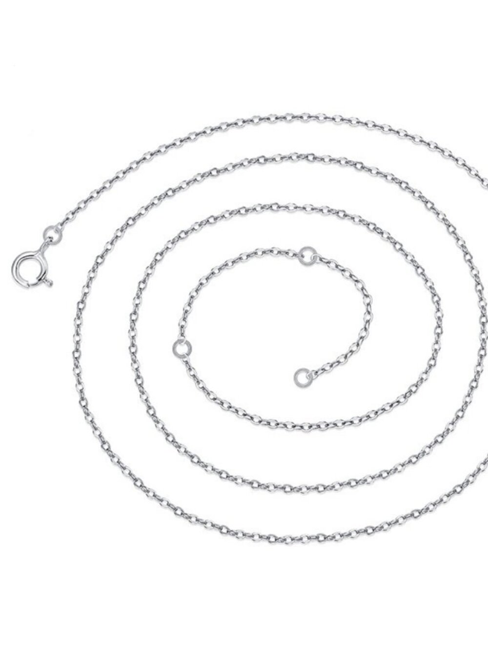 925 Sterling Silver Cable Chain Necklace 1.2mm Adjustable Link 40+5cm